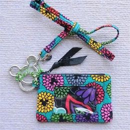 NWT Cartoon Pattern Zip ID Case & Lanyard Coin purse small wallet217k