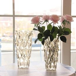 Vases Crystal Glass Vase Ins-style High-value Living Room Creative Flowers Flower Arrangement Ornaments