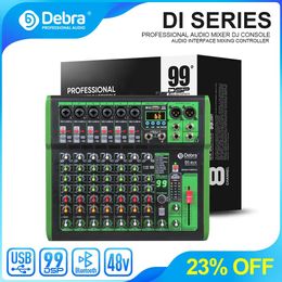 Mixer Debra Pro 8 Channel Mixer Audio with 99 Dsp Digital Effects Usb Mp3 Input for Dj Mixing Console Controller Karaoke Recording