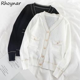 Dresses Cardigan Women Spring Autumn Temperament Korean Style Office Lady Loose Fashion Single Breasted Knitwear Sweater Allmatch Fairy