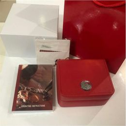 new square red for watch box booklet card tags and papers in english Original Wristwatch boxes331m