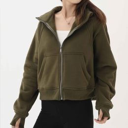 Women Jackets Coats Clothing Tracksuit Scuba Fall/Winter Zipper Hoodie Loose Solid Color Casual Sports Hoodie Top joggers girls running wholesale