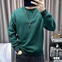 Men's Hoodies Autumn Winter Cotton Men Long Sleeve Small RED Grid Embroidery Round Neck Sweatshirt Fashion Casual Pullover TM1 Top