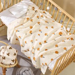 Blankets Spring Summer 2 Layers Muslin Cotton Born Blanket Breathable Baby Swaddle Cute Cool Infant Quilt Soft And Comfortable
