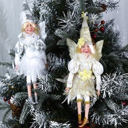 Christmas Decorations 35cm Flower Fairy Pixie Elf Dolls Toy Christmas Tree Pendant Ornaments Elf Hanging Decoration Navidad Natal Year Gifts 231216