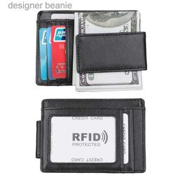 Money Clips Slim Mini Men's Genuine Leather Money Clip with Magnetic Clamp Small RFID Card Holder Red Money Clips for WomenL231216