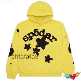 Men's Hoodies Sweatshirts 2023 Yellow Young Thug Sp5der Men Women 1 Hip Hop Star Spider 555555 World Wide Pullovers 1D18