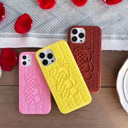 Classic Phone case Silicone Violent Bear for iPhone 15 14 13 12 11 Pro max 14plus 7 8 plus X XR XS xsmax hardshell phone case