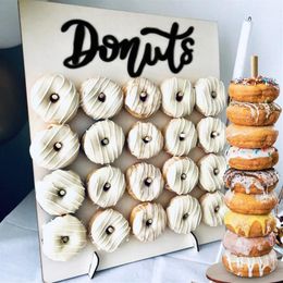 Donuts Stand Donut Wall Display Holder Wedding Decoration Birthday Party Supplies Baby Shower Wood Donut Holder Party Decoration300w