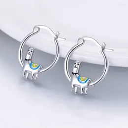 Hoop Earrings Sheep Girl Vintage Jewelry Accessories Cute Cartoon Silver Plated Mini Animal Earring Women Gift