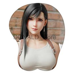 Mouse Pads Wrist Rests 3D Mouse Pad Tifa Lockhart Final Fantasy Anime Wrist Rest Silicone Sexy Creative Gaming Mousepad Mat J231215