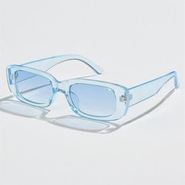 Classic Vintage Rectangle Sunglasses Women Brand Design Clear Blue Pink Green Lens Sun Glasses Female Eyewear UV400228s