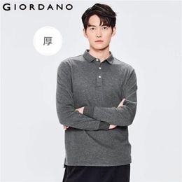 Men's Polos Men Polo Thick Sanding Long Sleeve Shirt 100 Cotton Casual Shirts 01012781 231215