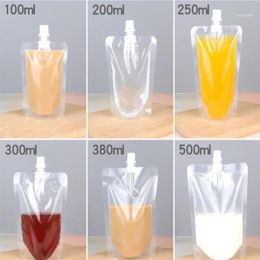 100pcs 100ml-500ml Stand up Packaging Bags Drink Spout Storage Pouch for Beverage Drinks Liquid Juice Milk Coffee11292C