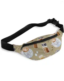 Waist Bags Coffee Cup Beans Packs Shoulder Bag Unisex Messenger Casual Fashion Fanny Pack For Women