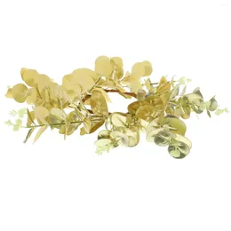 Decorative Flowers Eucalyptus Wreath Halloween Decor Table Leaf Rings Desktop Halloweem Iron Wire Christmas