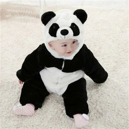 Rompers Baby Autumn Winter Clothes Climbing Romper Overalls Jumpsuit Boy Girl Cute Panda Animal Costume Warm 231215