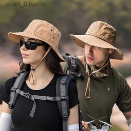 Wide Brim Hats Bucket Hats Summer Sun Hat Outdoor Sun Protection Hats UV Protection Large Wide Brim Hiking Fishing Bucket Hat For Men Fashion Summer HatL231216