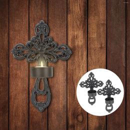 Candle Holders Cross Wall-Mount Design Dinning Room Wall Hanging Candleholder Base Sconce Holder