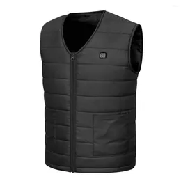Men's Vests Winter USB Heating Vest Coat Unsiex Safe 10/12 Blocks Sleeveless V Neck Energy-saving Padded Thick Windproof Waistcoat