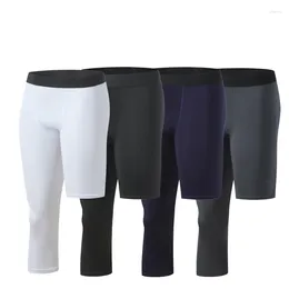 Men's Pants One-legged Leggings Sports Training Fitness Long And Short Feet Bottoms Seven Points Quick Drying Men Clothing