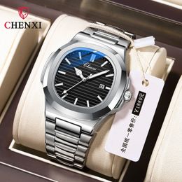 Other Watches CHENXI 8222 Luxury Stainless Steel Wristwatch Quartz Waterproof Luminous Men Reloj Hombre 231216