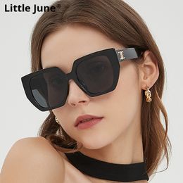 Vintage Polygon Frame Sunglasses Designer Ladies Style Women Vintage Black White Shades Fashion Eyewear Outdoor E515