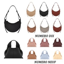 Womens Numero Dix half moon Shoulder mens pink Designer tote handbag Clutch s purse leather armpit black bag fashion CrossBody cyme sac hobo cloud Bags1