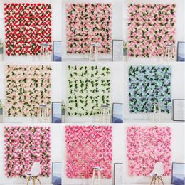 Artificial Rose Flower Row Wedding Decorated Wall Pography Background Flower Art Po Shop Floral Background Decorations1868