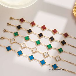 Designer Van Clover Bracelets Dupe vans Bracelets Not Anklets for Women Fourleaf Clover Style Gold Rosegold Silver van ity Chain With B
