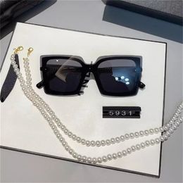 Summer high quality famous sunglasses oversized flat top ladies sun glasses chain women square frames fashion designer with packag324E