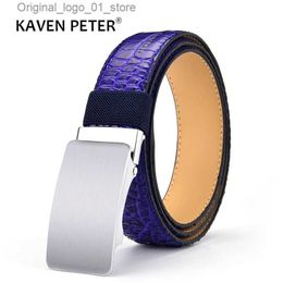 Belts Belts Men Crocodile Pattern Belt Fashion Luxury Automatic Buckle Belts Without Buckle Tooth On Strap Novelty Men's Belt Q231216