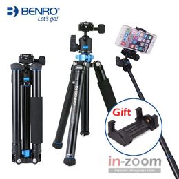 Accessories Benro IS05 Aluminium Alloy Tripod Kit Centre Column Can be Selfie Stick Monopod for Smartphones Mirrorless Cameras Oversea Stock