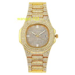 Hot Sale Luxury Wristwatches Micro Pave Diamond Calendar Watch Hip Hop Glitter CZ Wrist Watch Iced Zircon Quartz Watches Women