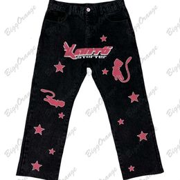 Jeans Haruku Cartoon Printed Denim Pants Men Women 2023 New Fashion Hip Hop Punk Rock Loose Baggy Trousers Streetwear Hot