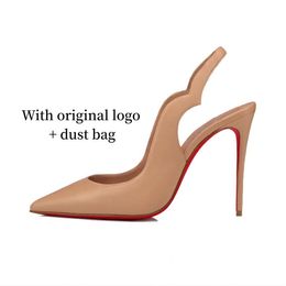 Pumps Women Shoes Red Shiny Bottom Pointed Toe Black High Heels Thin Heel 8cm 10cm 12cm Sexy Wedding Big Size 35-44 89