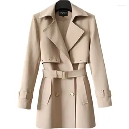 Women's Trench Coats Spring High Quality Double Breasted Coat Women Fashion Autumn Lapel Windbreaker Casual Vintage Clothing Overcoat H1284