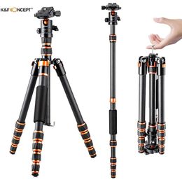 Accessories K F Concept Lightweight Travel Tripod Portable Carbon Fiber Tripod 60"/150 cm with 360 Degree Ball Head for Canon Sony DSLR