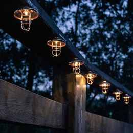 Party Decoration Retro Solar Lantern Outdoor Hanging Light String Vintage Lamp With Warm White Bulb For Garden Yard Patio Xmas Dec263z