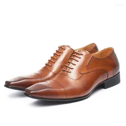 Dress Shoes Luxurious Italian Patent Leather Men Brown Black Wedding Oxford Lace-Up Office Business Suit Men's