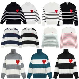 Men's Sweaters Paris Sweater Y2k Hoodie Designer Heart Classic Knitwear Womens Striped Pullover Aged Cardigan Sailor Collar Street Wear