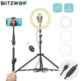 Holders BlitzWolf BWSL2 12W 126 LEDs Phone Holder Selfie Stick Adjustable Phone Holder Tripod with 12 Brightness 3 Colors Fill Light