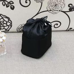 NEW Fashion String black makeup bag Classic black Colour High capacity cosmetic case vintage party makeup Organiser bag clutch bag236q