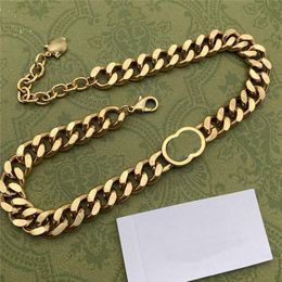 Chic Designer Metal Chain Necklace Double Letter Pendant Necklaces Tiger Head Shape Steel Seal Jewellery With Gift Box2420