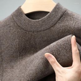 Men's Sweaters Thick Sheep Wool Jumper 2023 Winter Casual Stripes Sweater Warm Pullover Clothes Long Sleeve Pure Cashmere Knitwear