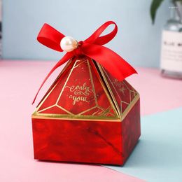 Gift Wrap 50pcs/100pcs Wedding Supplies Party Candy Box Baby Shower Paper Chocolate Diamond Shape Boxes