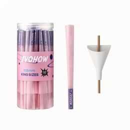 50pcs/box, Pink Pre Rolled Cone Smoking Rolled 108MM King Size Rolling Paper With Tips & Loader & Stick