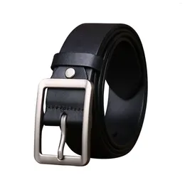Belts Pure Cowhide 3.8cm Wide Casual Business Belt For Men Genuine Leather Pin Buckle Fashion Youth Formal Trousers Luxury