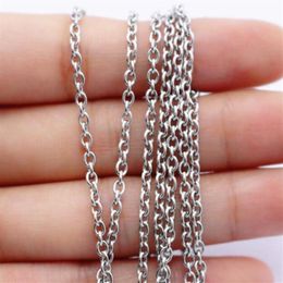 ship Jewelry Whole 10pcs Lot Smooth stainless steel silver thin 3mm Round Rolo Link chain necklace Fashion Jewelry Women 307Y