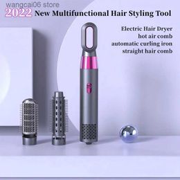 Electric Hair Dryer New Professional 3 In 1 Hair Dryer Hot Air Comb Automatic Curling Iron Straight Hair Comb Multifunctional Styling Tool Home T231216